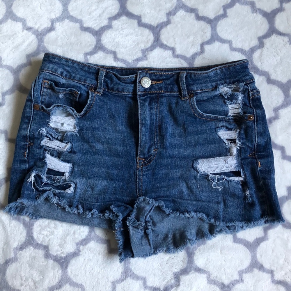 High waisted Distressed denim shorts AEROPOSTALE